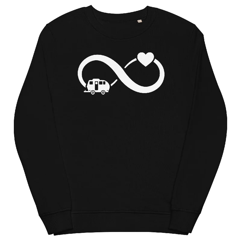 Infinity Heart and Camping 2 - Unisex Premium Organic Sweatshirt Hoodie with Metallic Shiny Futuristic