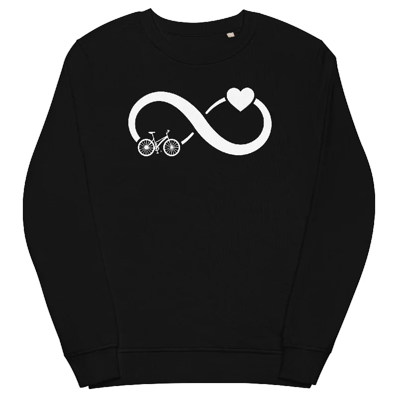 Infinity Heart and Cycling - Unisex Premium Organic Sweatshirt Hoodie with Lace Feminine Delicate