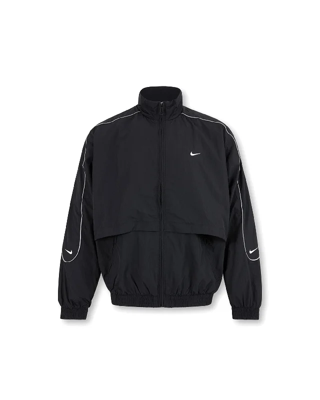 Solo Swoosh Track Jacket - Black / White Fleece Jacket Down Jacket Parka