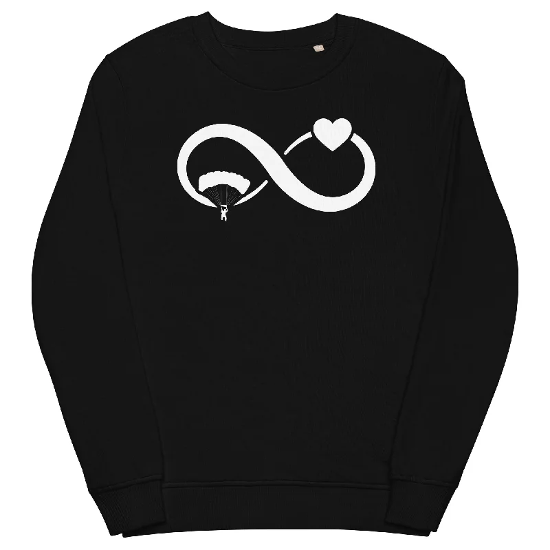 Infinity Heart and Paragliding - Unisex Premium Organic Sweatshirt Hoodie with Drawcord Adjustable Secure