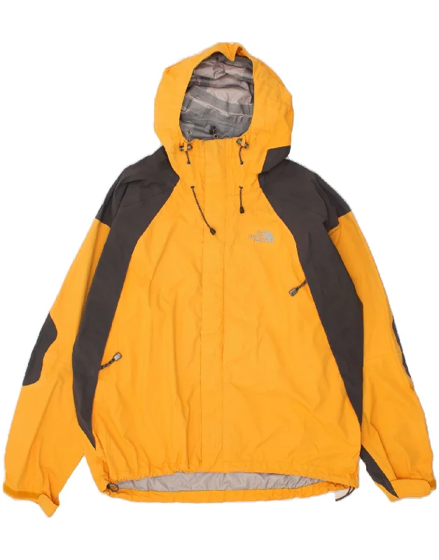 THE NORTH FACE Mens Hooded Rain Jacket UK 42 XL Yellow Colourblock Nylon Knit Jacket Woven Jacket Fleece Jacket THE NORTH FACE Mens Hooded Rain Jacket UK 42 XL Yellow Colourblock Nylon Knit Jacket Woven Jacket Fleece Jacket
