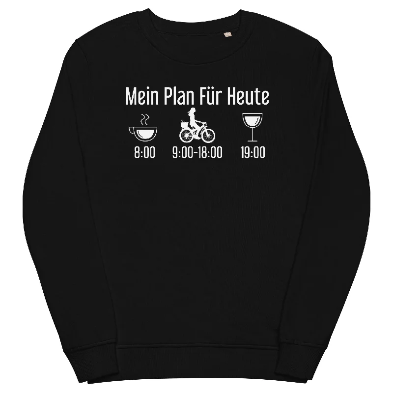 Mein Plan Für Heute 2 - Unisex Premium Organic Sweatshirt Hoodie with Hem Detail Decorative Unique