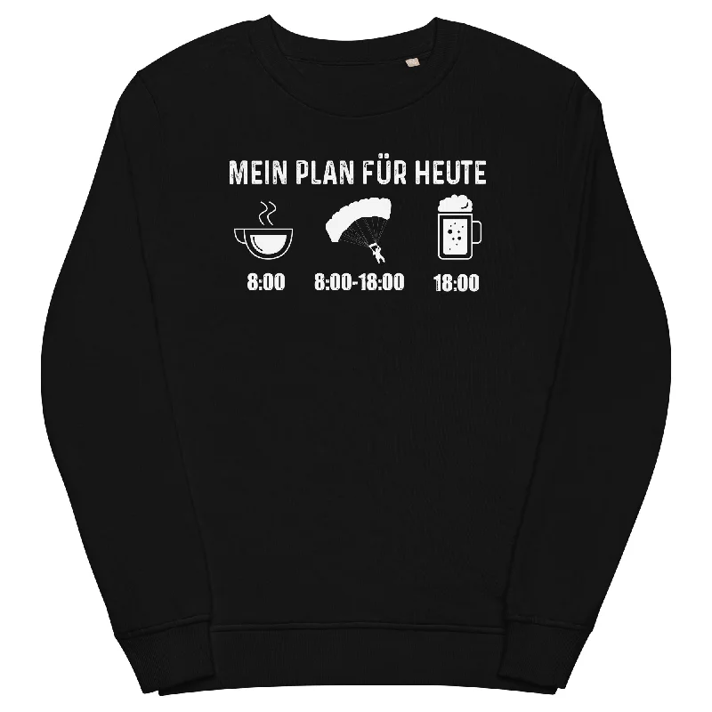 Mein Plan Für Heute 1 - Unisex Premium Organic Sweatshirt Hoodie with Button Classic Timeless