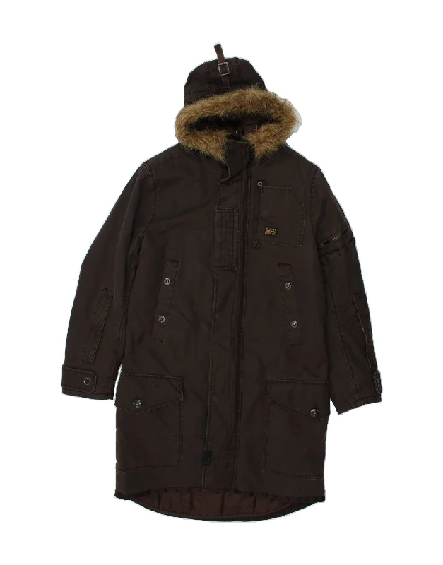G-STAR Mens Hooded Parka Jacket UK 42 XL Brown Cotton Denim Jacket Leather Jacket Suede Jacket G-STAR Mens Hooded Parka Jacket UK 42 XL Brown Cotton Denim Jacket Leather Jacket Suede Jacket