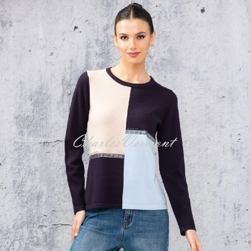 Alison Sheri Colour Block Sweater - Style A44479 Lace Blend Ribbed Blend Corduroy Blend Alison Sheri Colour Block Sweater - Style A44479 Lace Blend Ribbed Blend Corduroy Blend