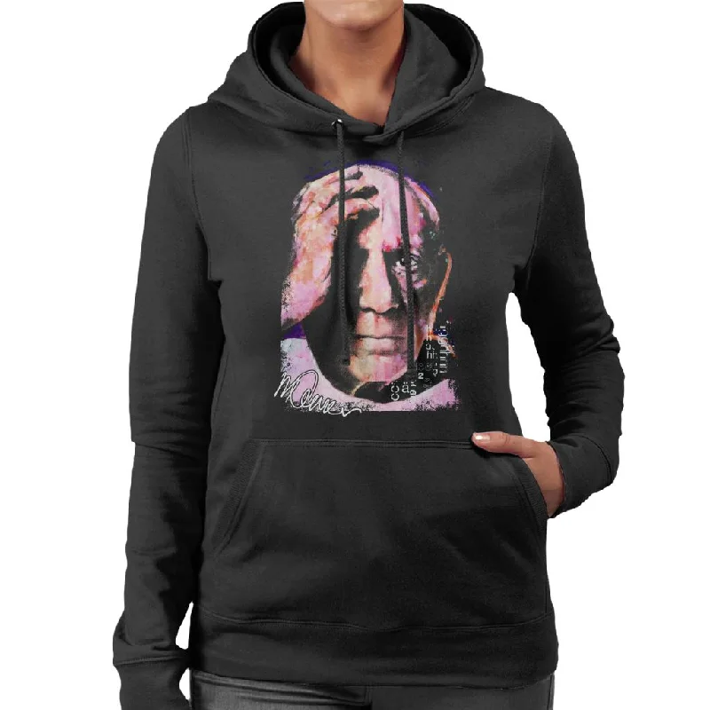 Sidney Maurer Original Portrait Of Pablo Picasso Close Up Women's Hooded Sweatshirt Hoodie Sweatshirt Pullover