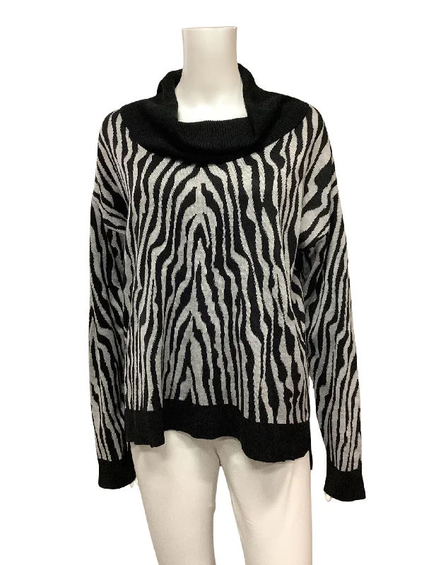 Calvin Klein Women's Sweater Animal Print Long Sleeve Cowl Neck Size: S Boat Neck Shawl Collar Notched Collar Calvin Klein Women's Sweater Animal Print Long Sleeve Cowl Neck Size: S Boat Neck Shawl Collar Notched Collar