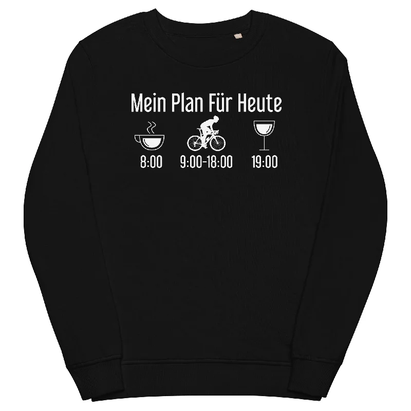 Mein Plan Für Heute 1 - Unisex Premium Organic Sweatshirt Hoodie with Embroidery Detailed Premium