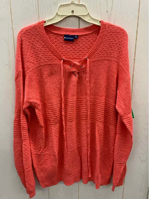 Northcrest Coral Womens Size XL Sweater Silk Blend Satin Velvet