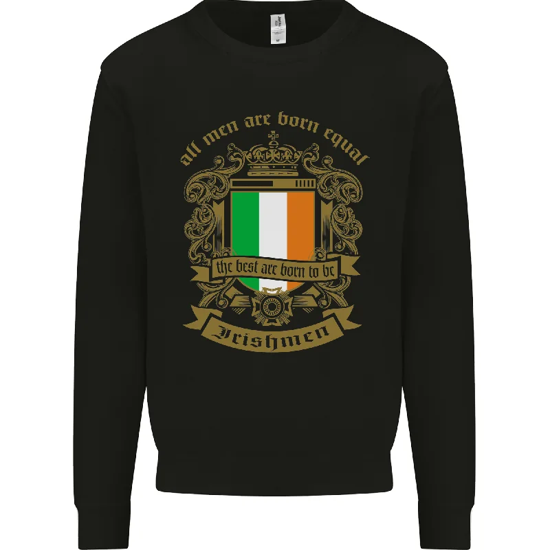 All Men Are Born Equal Irish Ireland Mens Sweatshirt Jumper Hoodie with Tied Waist Feminine Flattering