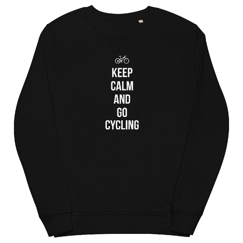 Keep calm and go cycling - Unisex Premium Organic Sweatshirt Hoodie with Drop Shoulder Relaxed Streetwear