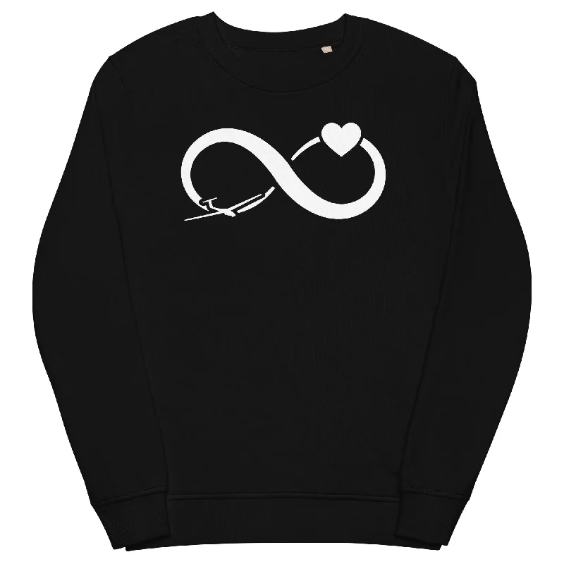 Infinity Heart and Sailplane - Unisex Premium Organic Sweatshirt Hoodie with Thumb Holes Functional Cozy