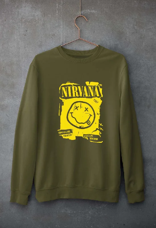 Nirvana Unisex Sweatshirt for Men/Women Hoodie with Cropped Fit Short Trendy