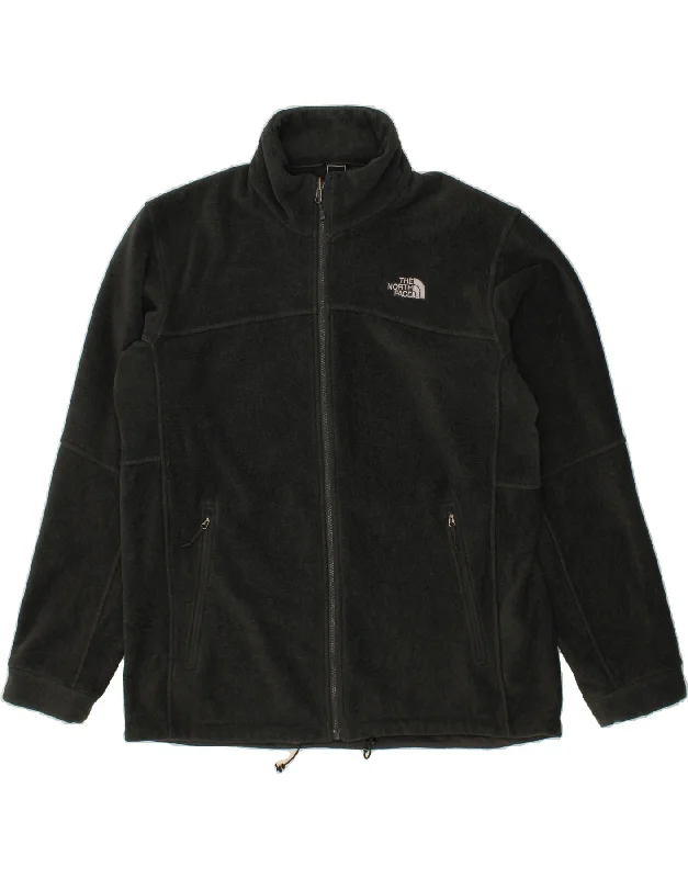 THE NORTH FACE Mens Fleece Jacket UK 44 2XL Black Polyester Fleece Fabric Down Fabric Feather Fabric