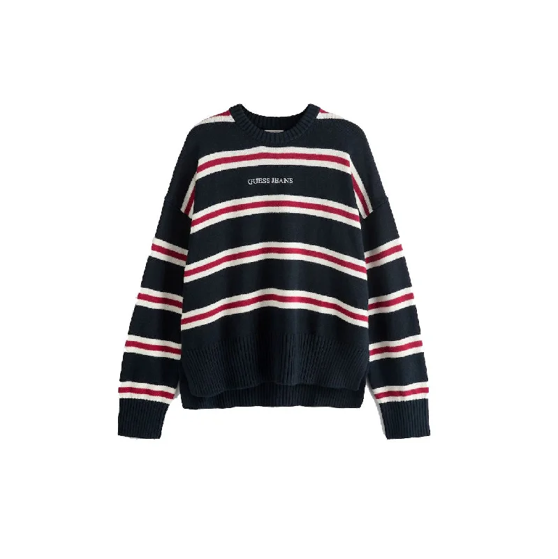 Guess Striped Jumper Fleece Sweater Nylon Polyester