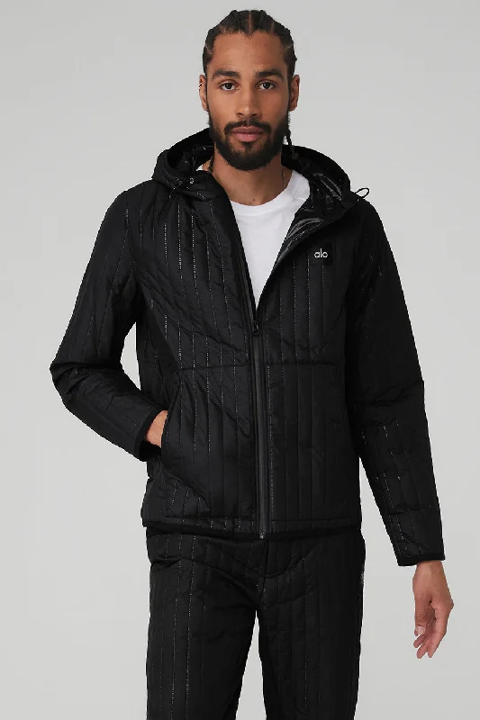 Future Jacket - Black Ribbed Jacket Pleated Jacket Ruffled Jacket