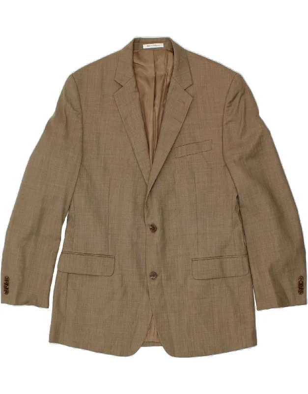 MICHAEL KORS Mens 2 Button Blazer Jacket IT 44 XS Beige Wool Faux Fur Fabric Real Fur Fabric Shearling Fabric MICHAEL KORS Mens 2 Button Blazer Jacket IT 44 XS Beige Wool Faux Fur Fabric Real Fur Fabric Shearling Fabric