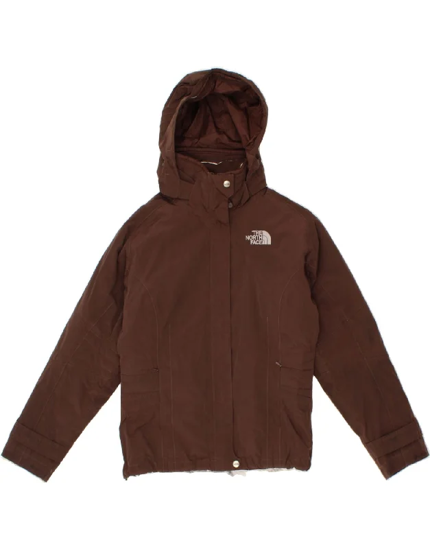 THE NORTH FACE Womens Hooded Windbreaker Jacket UK 10 Small Brown Nylon Striped Jacket Polka Dot Jacket Floral Jacket