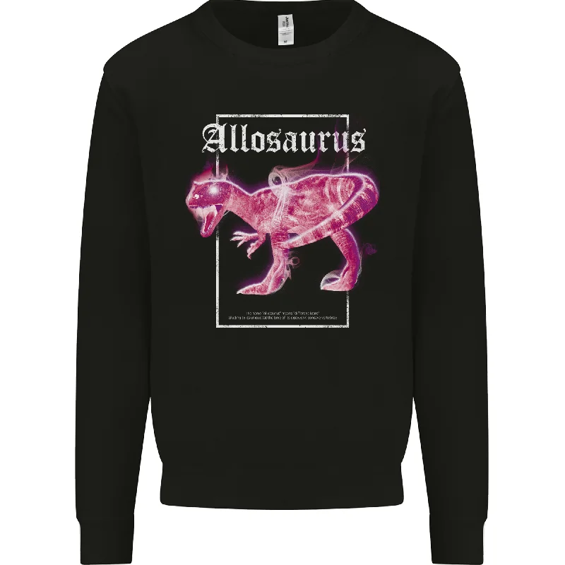 Allosaurus Dinosaur Mens Sweatshirt Jumper Hoodie with Gradient Ombre Colorful