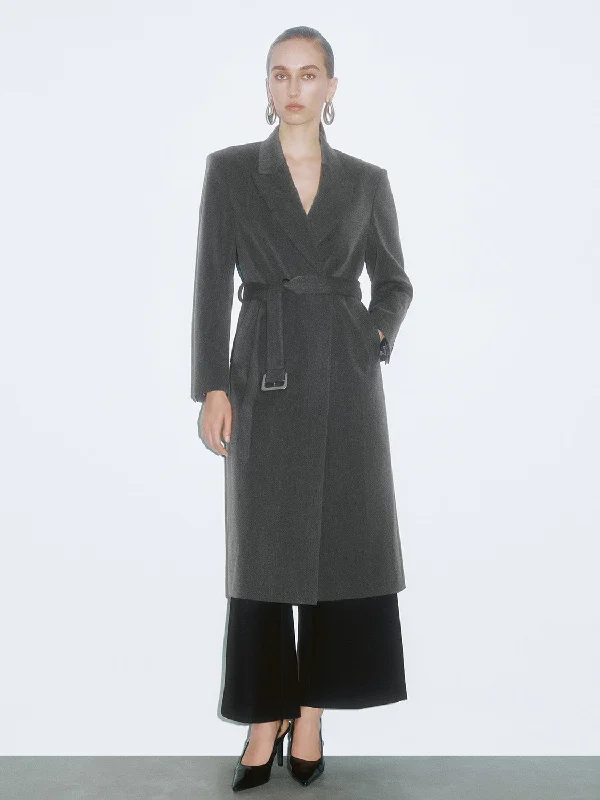 Maxi Belted Loose Coats Asymmetrical Diagonal princess