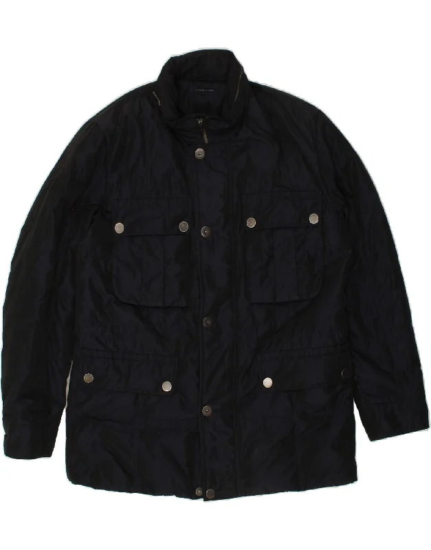 TOMMY HILFIGER Mens Utility Jacket UK 42 XL Black Polyester Jersey Jacket Tulle Jacket Batik Jacket