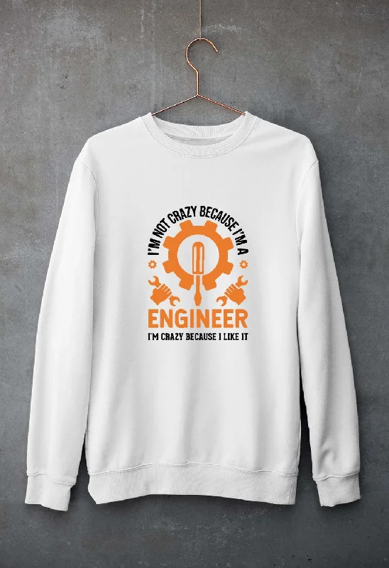 Crazy Engineer Unisex Sweatshirt for Men/Women Hoodie with Cropped Fit Short Trendy