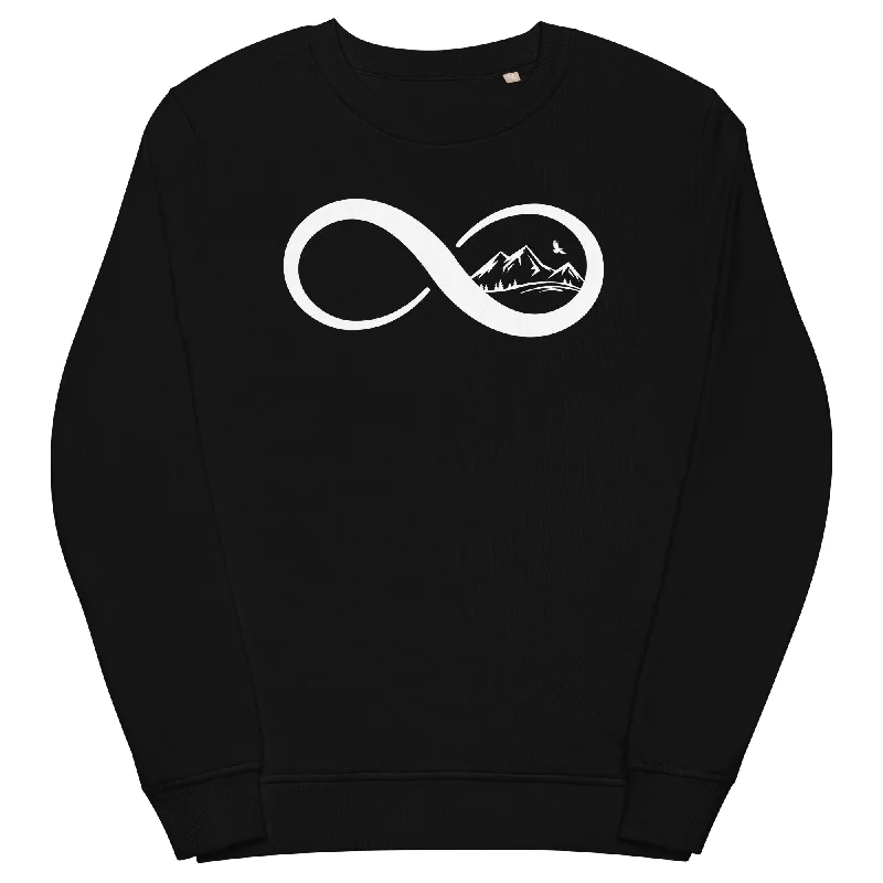 Infinity and Mountain - Unisex Premium Organic Sweatshirt Hoodie with Distressed Vintage Worn