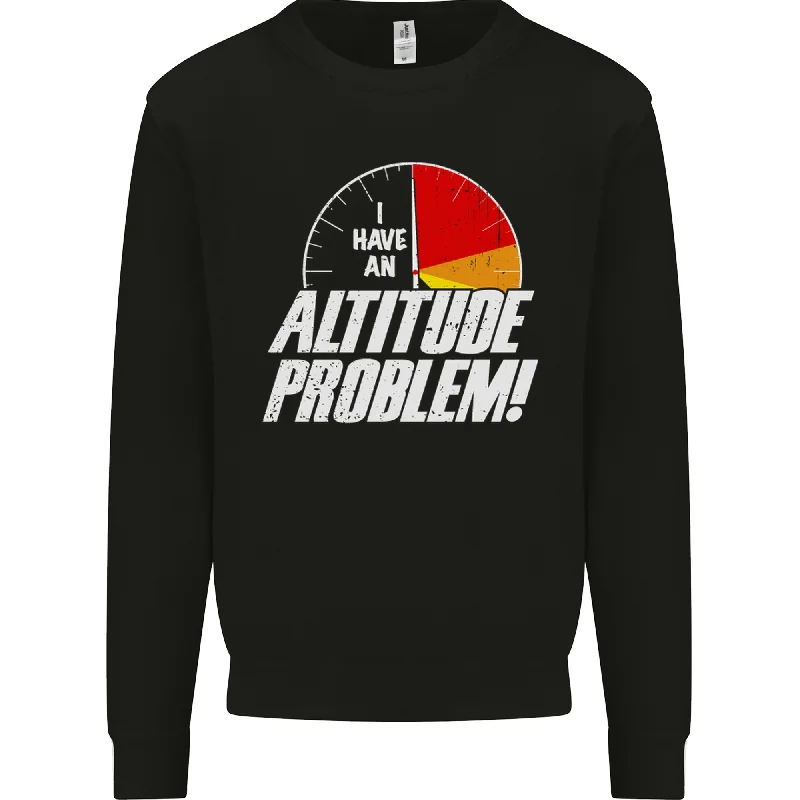 Altitude Problem Skydiving Freefall Funny Mens Sweatshirt Jumper Hoodie with Rolled Sleeves Casual Relaxed