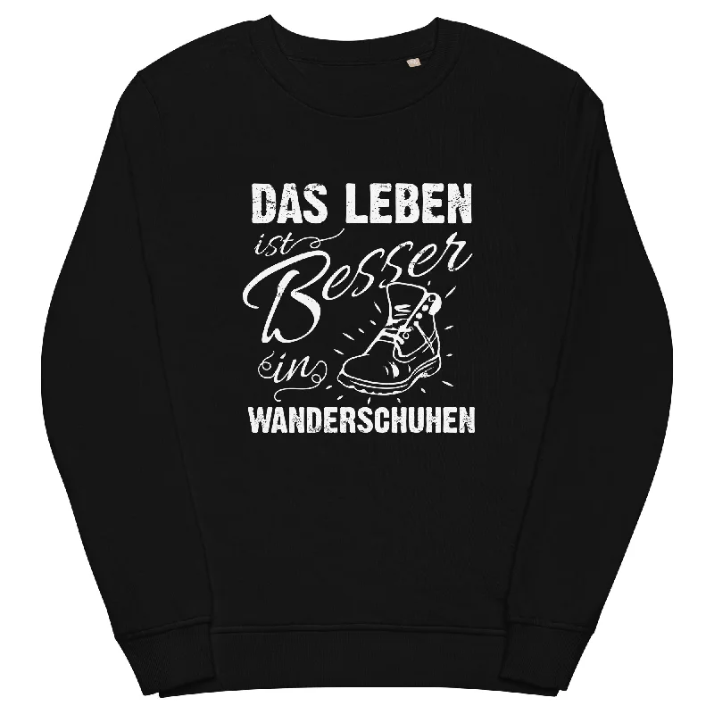 Leben besser in Wanderschuhen - Unisex Premium Organic Sweatshirt Hoodie with Fur Luxurious Winter