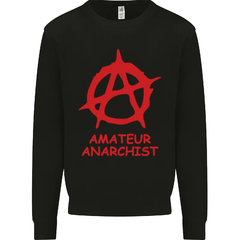 Amateur Anarchist Anarchism Activist Funny Mens Sweatshirt Jumper Hoodie with Strings Custom Fit Adjustable