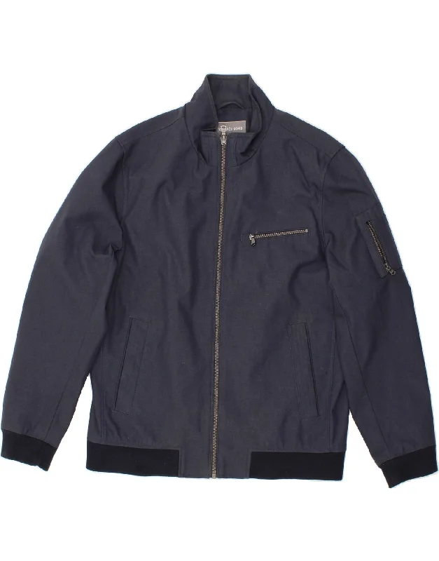 MICHAEL KORS Mens Bomber Jacket UK 42 XL Navy Blue Polyester Belted Jacket Elasticated Jacket Padded Jacket MICHAEL KORS Mens Bomber Jacket UK 42 XL Navy Blue Polyester Belted Jacket Elasticated Jacket Padded Jacket