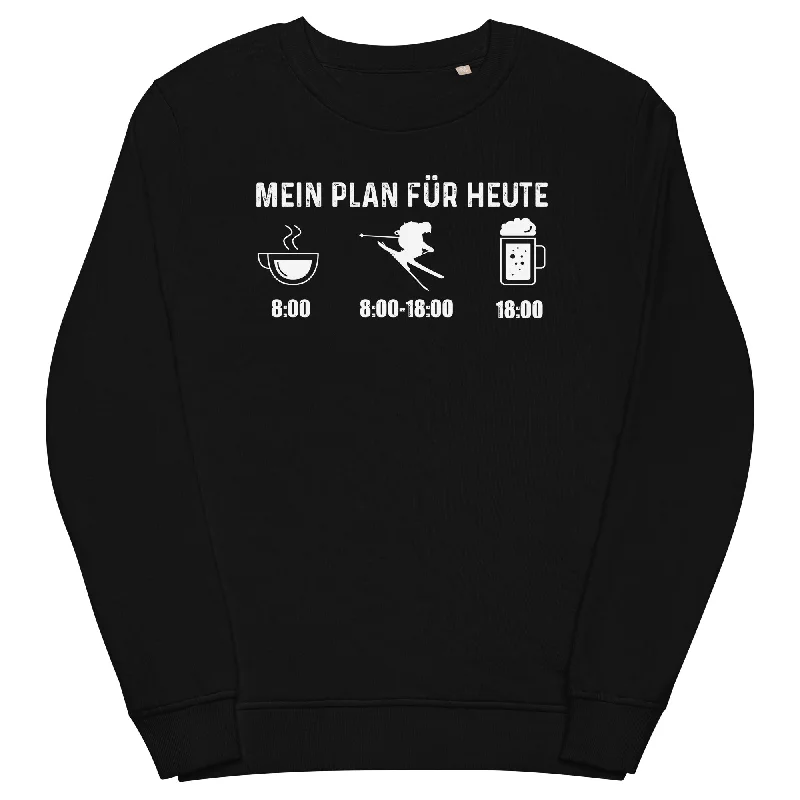 Mein Plan Für Heute - Unisex Premium Organic Sweatshirt Hoodie with Rhinestones Sparkly Elegant