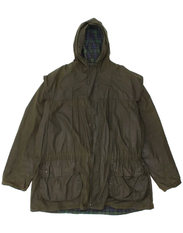 BARBOUR Mens Durham Hooded Waxed Cotton Jacket Size 46 Small Khaki Cotton Wool Jacket Cashmere Jacket Tweed Jacket BARBOUR Mens Durham Hooded Waxed Cotton Jacket Size 46 Small Khaki Cotton Wool Jacket Cashmere Jacket Tweed Jacket