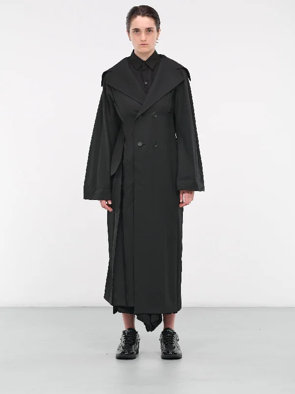 Deconstructed Tailored Coat (FJ-C65-103-1-02-BLACK) Zip Front Button Front Snap Front Deconstructed Tailored Coat (FJ-C65-103-1-02-BLACK) Zip Front Button Front Snap Front