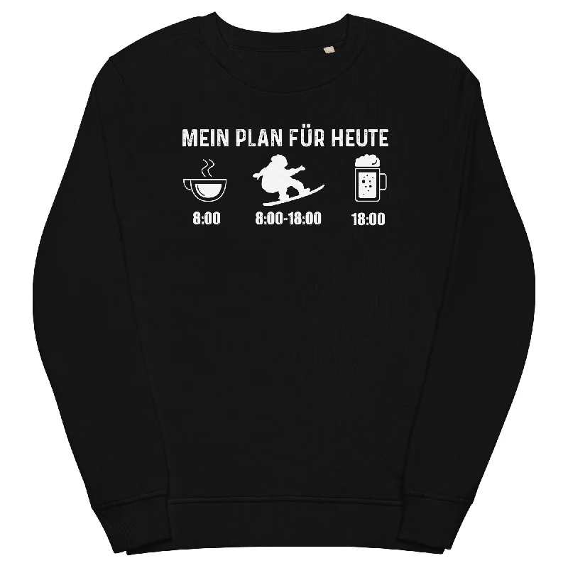 Mein Plan Für Heute - Unisex Premium Organic Sweatshirt Hoodie with Illustration Artistic Creative