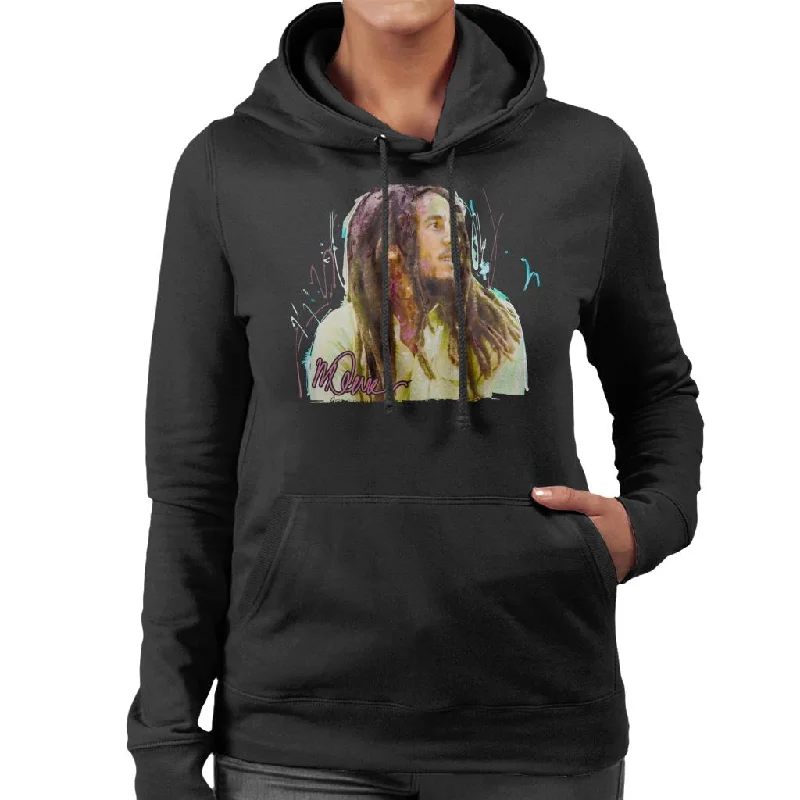 Sidney Maurer Original Portrait Of Musician Bob Marley Women's Hooded Sweatshirt.Hoodie with Color Block Contrast Stylish Hoodie with Color Block Contrast Stylish Sidney Maurer Original Portrait Of Musician Bob Marley Women's Hooded Sweatshirt.Hoodie with Color Block Contrast Stylish Hoodie with Color Block Contrast Stylish