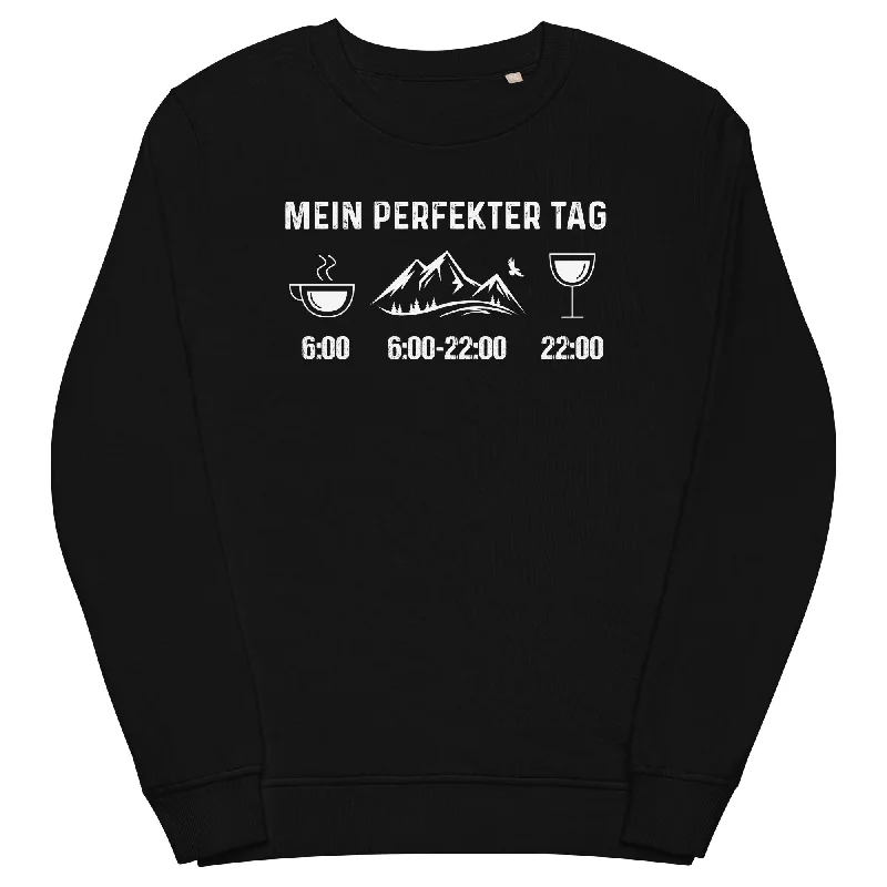 Mein Perfekter Tag - Unisex Premium Organic Sweatshirt Hoodie with Hem Detail Decorative Unique