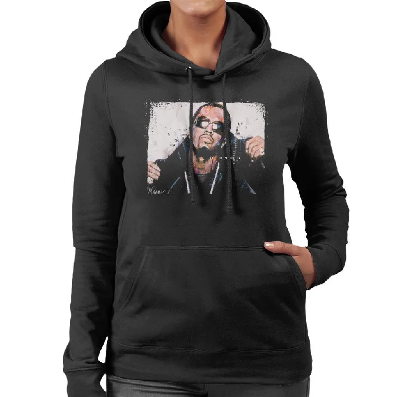 Sidney Maurer Original Portrait Of P Diddy Women's Hooded Sweatshirt Hoodie with Hem Contrast Bold Stylish