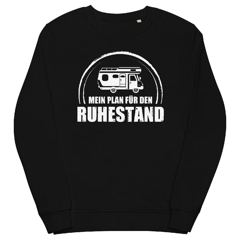 Mein Plan Fur Den Ruhestand - Unisex Premium Organic Sweatshirt Hoodie with Hem Raw Edge Edgy Unfinished