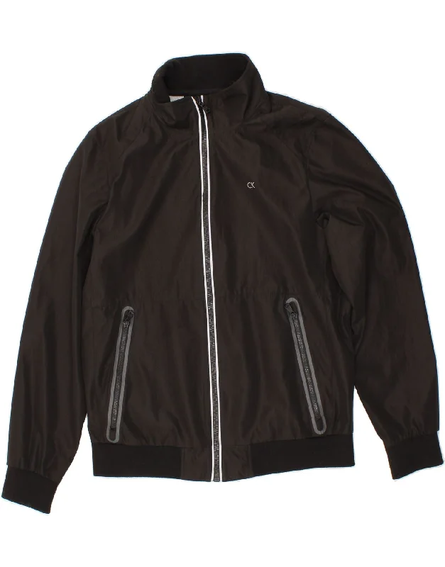 CALVIN KLEIN Mens Rain Jacket UK 38 Medium Black Polyester Insulated Jacket Fitted Jacket Loose Jacket CALVIN KLEIN Mens Rain Jacket UK 38 Medium Black Polyester Insulated Jacket Fitted Jacket Loose Jacket