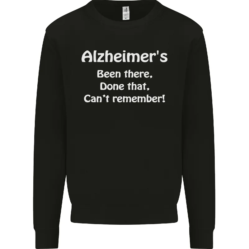 Alzheimers Been There Cant Remember Funny Mens Sweatshirt Jumper Hoodie with Color Block Contrast Stylish