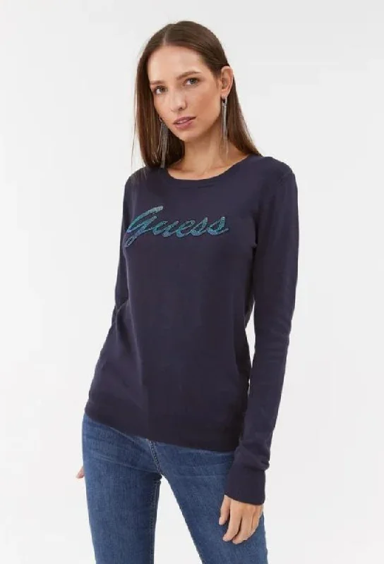 Guess L/S Logo sweater Spandex Blend Rayon Blend Denim Blend