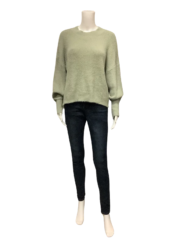 Love Tree Women's Top Sweater Green Size: L Open Front Closed Front Wrap Front