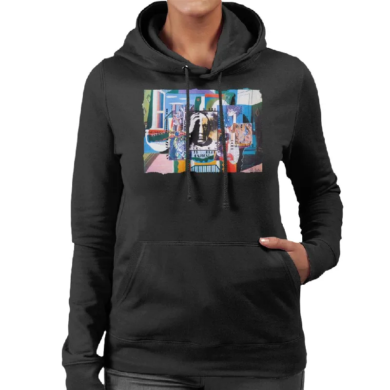 Sidney Maurer Original Portrait Of Pablo Picasso With Artwork Women's Hooded Sweatshirt Cotton Hoodie Fleece Lining Warmth