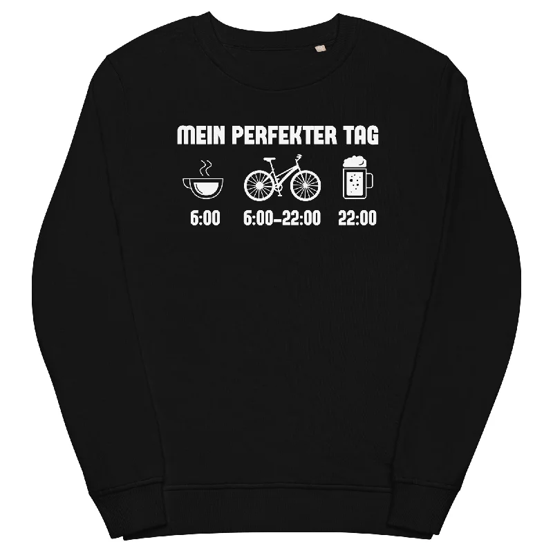 Mein Perfekter Tag - Unisex Premium Organic Sweatshirt Hoodie with Button Placket Classic Preppy