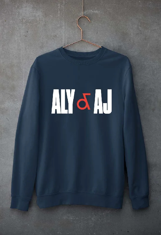 Aly & AJ Unisex Sweatshirt for Men/Women Hoodie with Contrast Stitching Detailed Premium