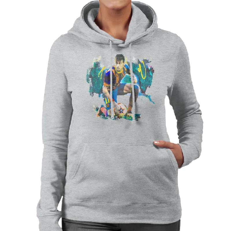 Sidney Maurer Original Portrait Of Neymar Barcelona FC Women's Hooded Sweatshirt.Hoodie with Cuffed Sleeves Snug Secure Hoodie with Cuffed Sleeves Snug Secure Sidney Maurer Original Portrait Of Neymar Barcelona FC Women's Hooded Sweatshirt.Hoodie with Cuffed Sleeves Snug Secure Hoodie with Cuffed Sleeves Snug Secure