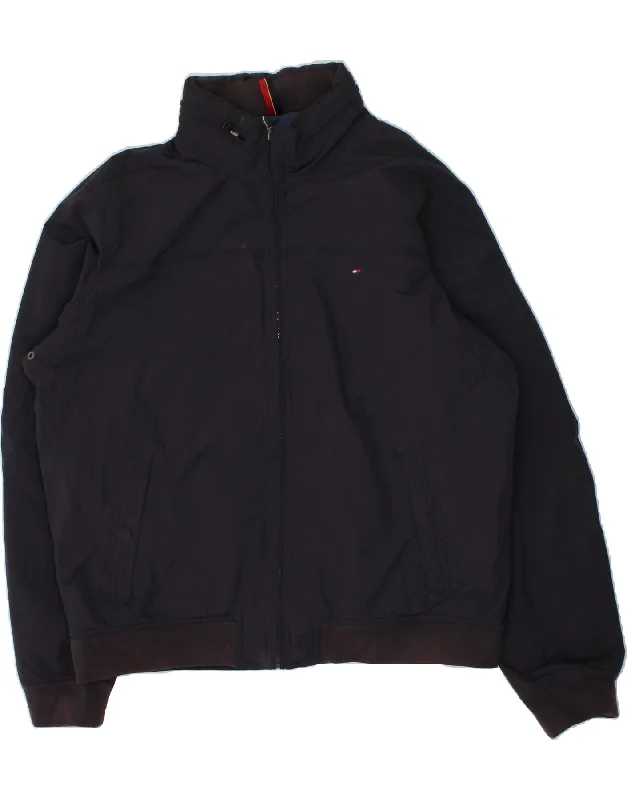 TOMMY HILFIGER Mens Bomber Jacket UK 48 4XL Navy Blue Nylon Chenille Fabric Brocade Fabric Lace Fabric TOMMY HILFIGER Mens Bomber Jacket UK 48 4XL Navy Blue Nylon Chenille Fabric Brocade Fabric Lace Fabric