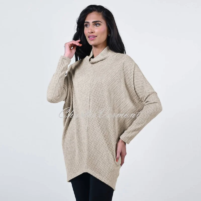 Frank Lyman Sweater - Style 223524 (Beige) Spandex Rayon Corduroy