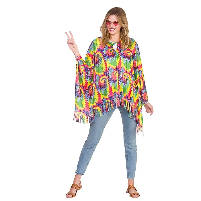 Hippie Poncho 1960s Festival Coat Mexican Fancy Dress Adult Welt Pockets Slit Pockets Flap Pockets Hippie Poncho 1960s Festival Coat Mexican Fancy Dress Adult Welt Pockets Slit Pockets Flap Pockets